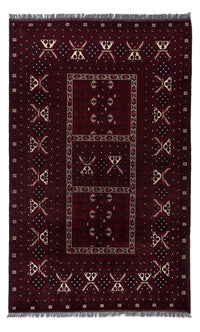 Afghan Teppich - 249 x 150 cm - dunkelrot