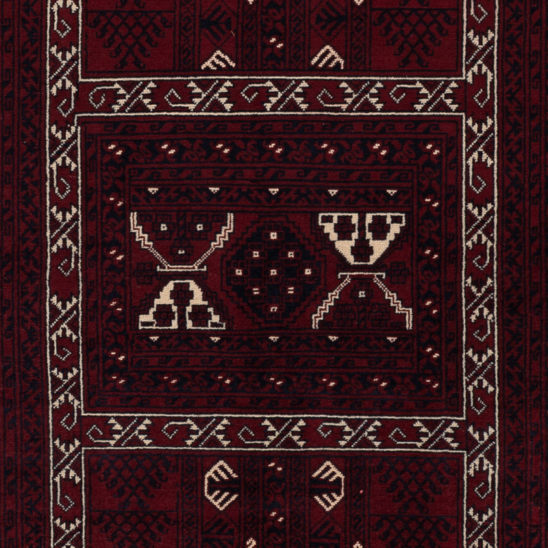Afghan Teppich - 249 x 150 cm - dunkelrot