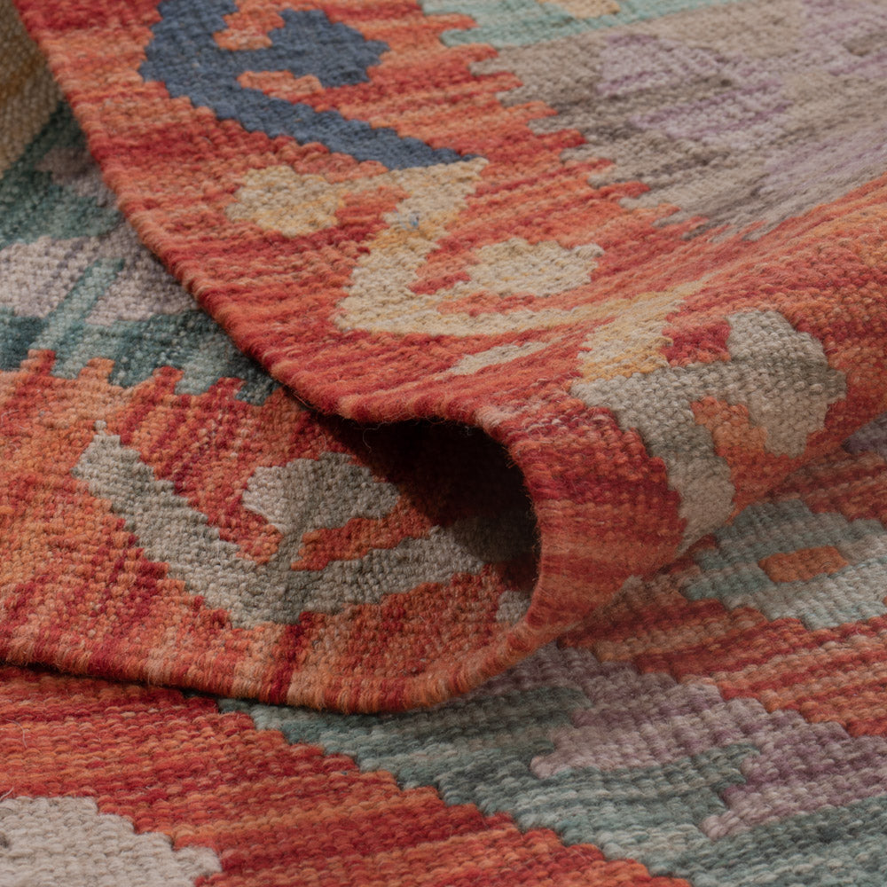 Kelim Teppich - Splash - 198 x 154 cm - mehrfarbig