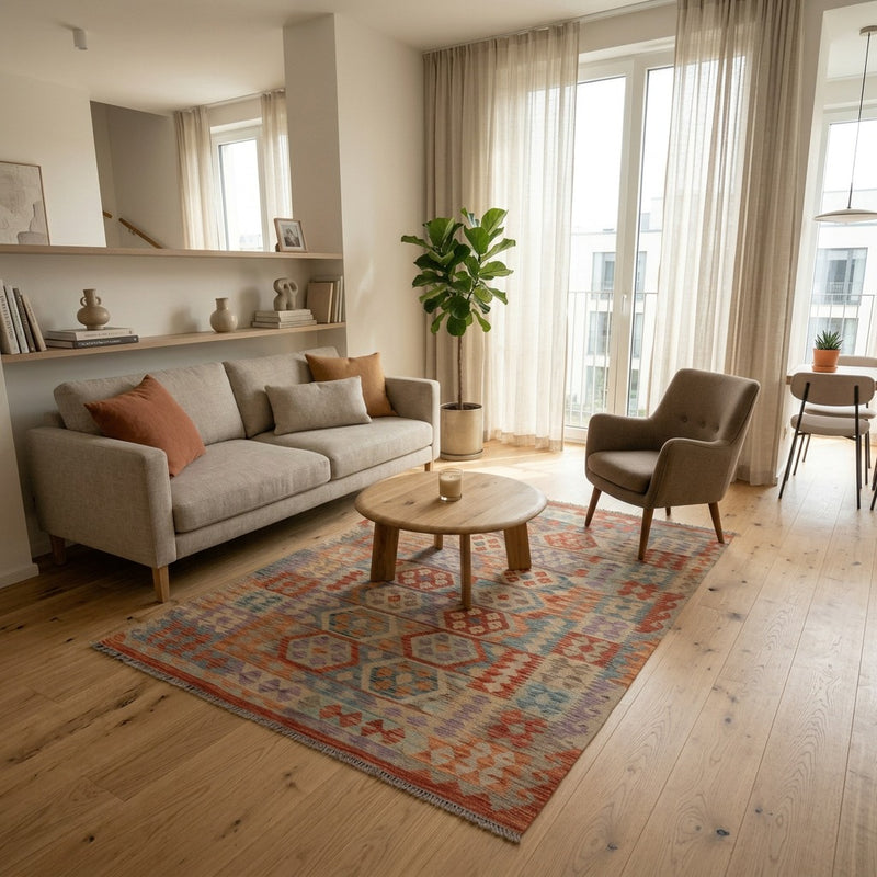 Kilim Maimana Tappeto 192x146cm - Tappeto di lana