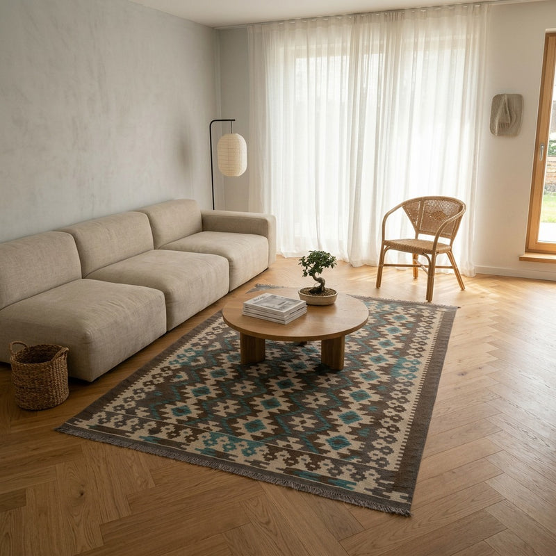 Kilim Maimana Tappeto 190x147cm - Tappeto di lana