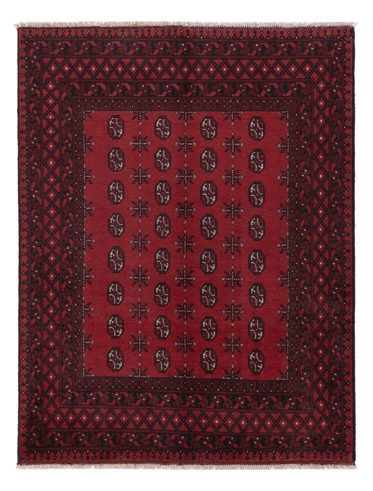 Afghan Teppich - Filpa - 199 x 149 cm - dunkelrot