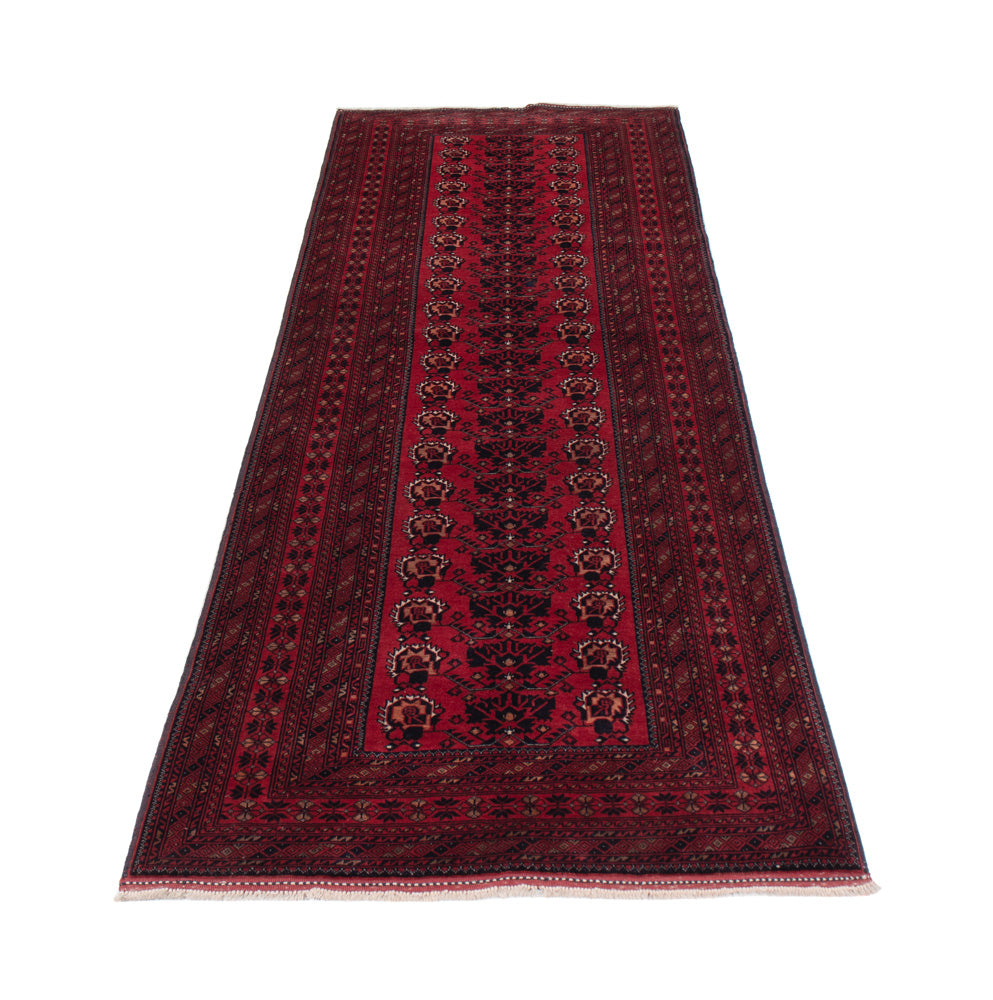 Läufer Afghan - 300 x 82 cm - dunkelrot