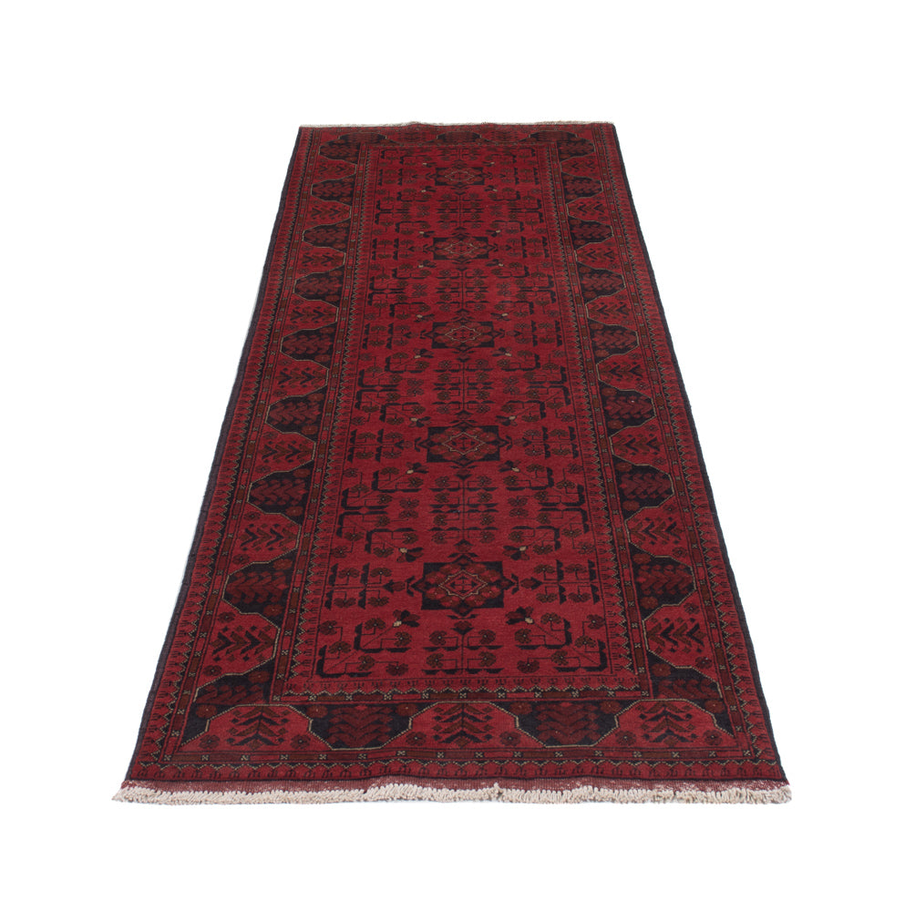 Läufer Afghan - Kunduz - 295 x 79 cm - dunkelrot