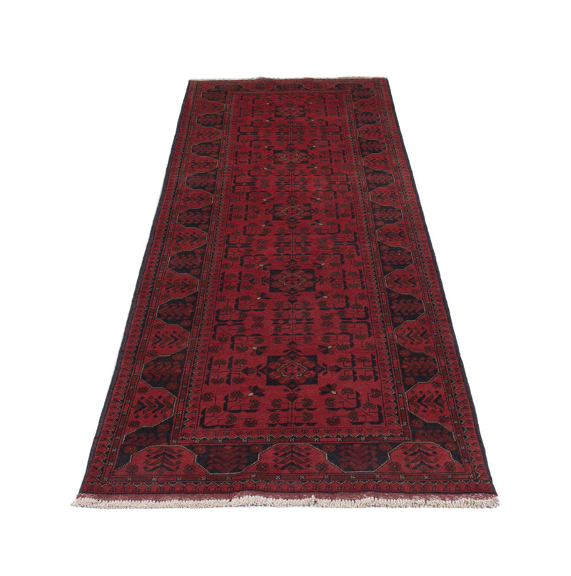 Läufer Afghan - Kunduz - 295 x 79 cm - dunkelrot