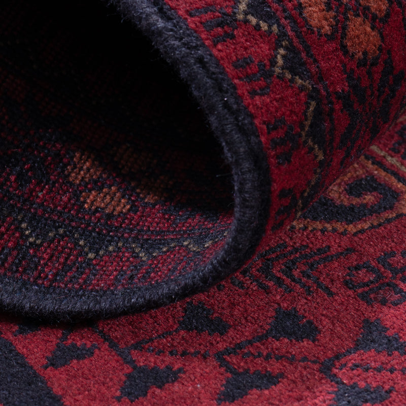 Läufer Afghan - Kunduz - 296 x 79 cm - dunkelrot