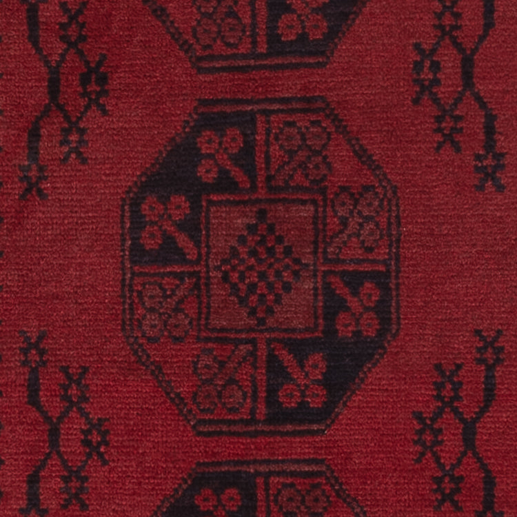 Läufer Afghan - Filpa - 194 x 100 cm - dunkelrot