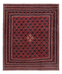 Kelim Teppich - Oriental sonderform  - 184 x 158 cm - dunkelrot