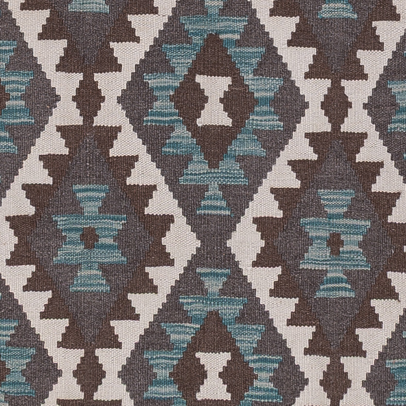 Läufer Kelim - Splash - 288 x 80 cm - dunkelgrün