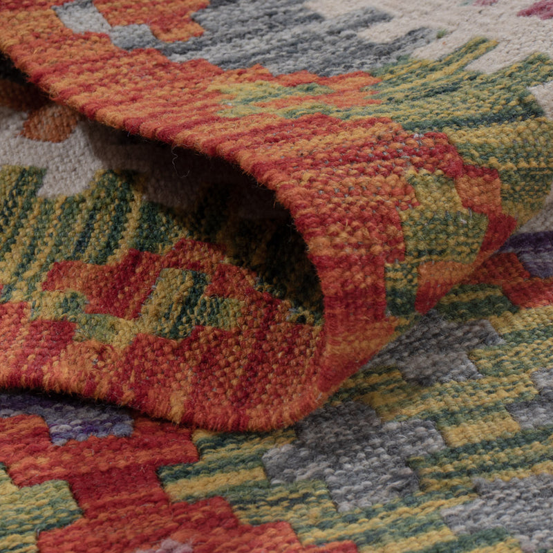 Läufer Kelim - Splash - 294 x 81 cm - mehrfarbig