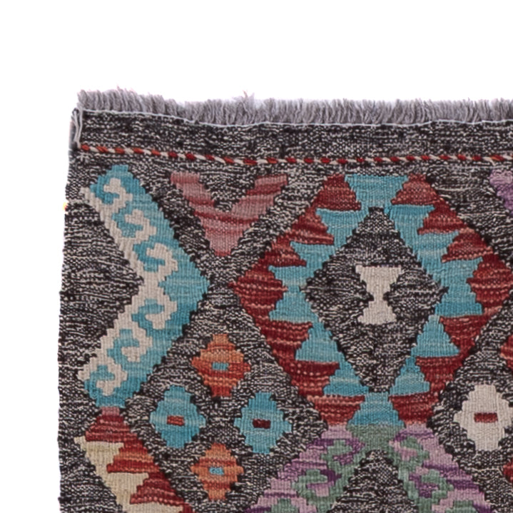 Läufer Kelim - Splash - 305 x 88 cm - mehrfarbig