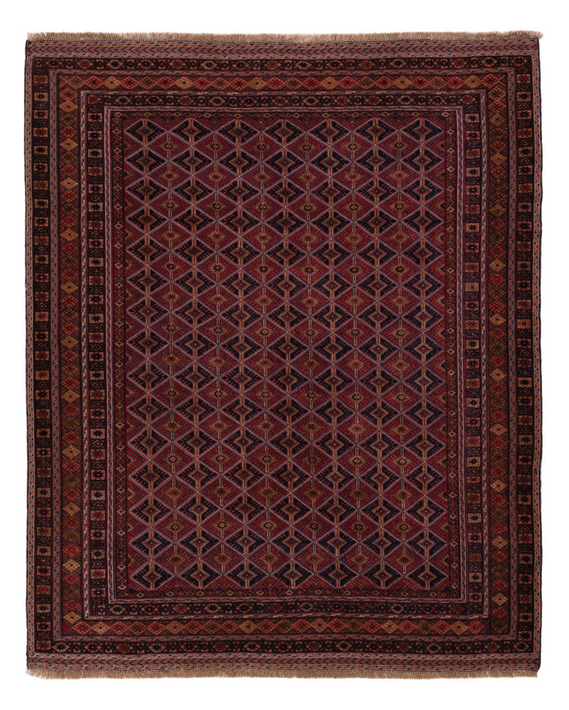 Kelim Teppich - Oriental - 196 x 159 cm - dunkelrot