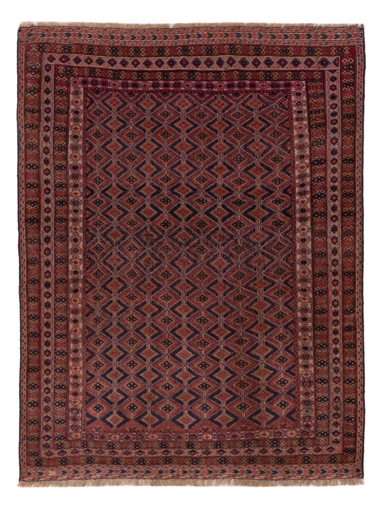 Kelim Teppich - Oriental - 192 x 150 cm - dunkelrot
