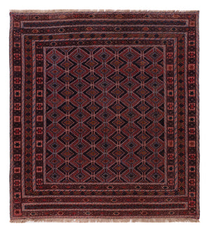 Kelim Teppich - Oriental quadratisch  - 170 x 159 cm - dunkelrot