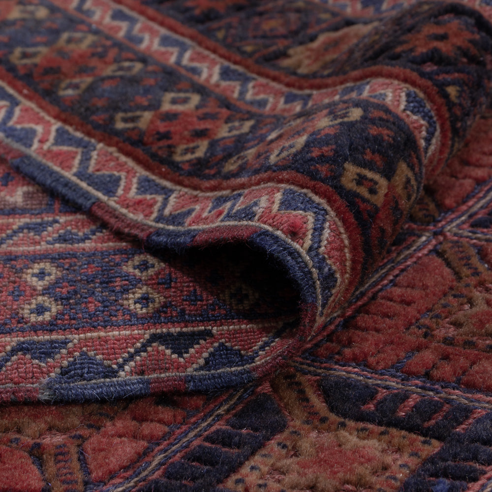 Kelim Teppich - Oriental quadratisch  - 183 x 158 cm - dunkelrot