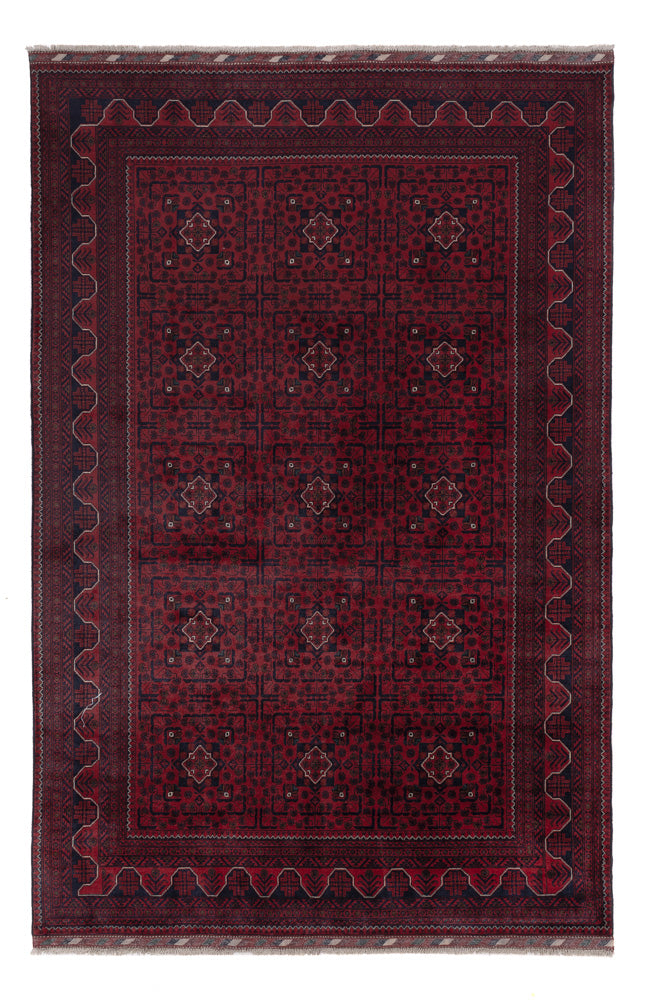 Afghan Teppich - Kunduz - 298 x 201 cm - dunkelrot