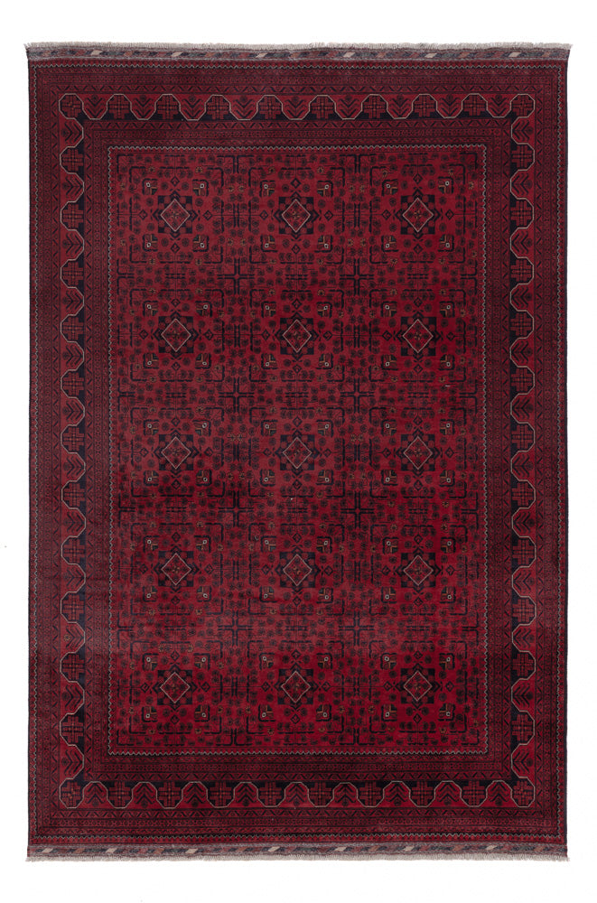 Afghan Teppich - Kunduz - 296 x 200 cm - dunkelrot