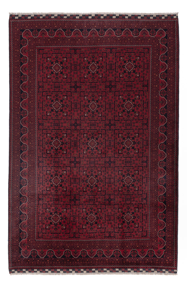 Afghan Teppich - Kunduz - 300 x 197 cm - dunkelrot