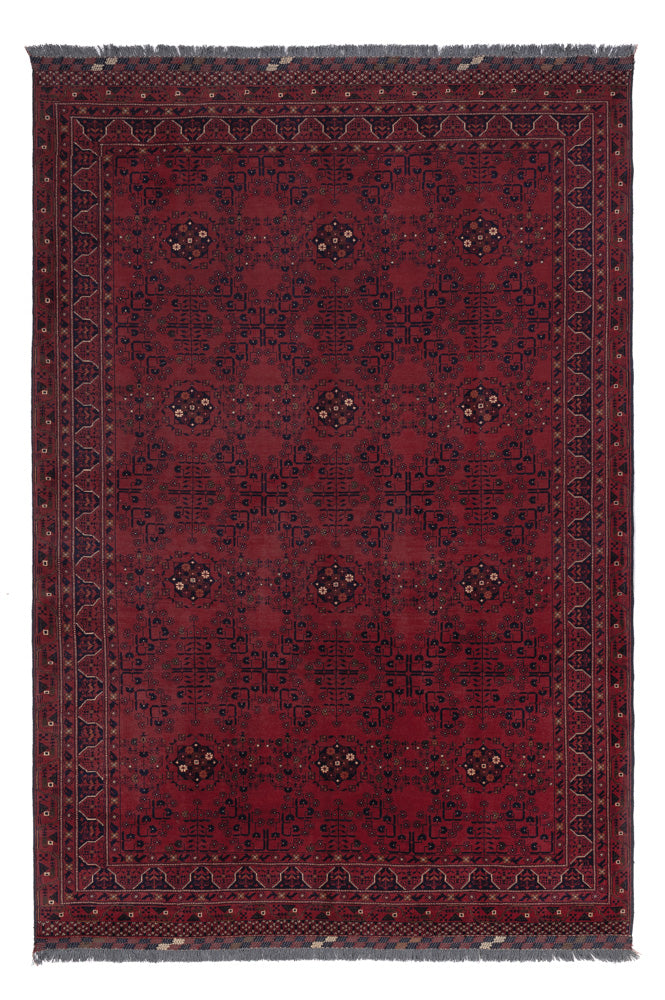 Afghan Teppich - Kunduz - 298 x 202 cm - dunkelrot