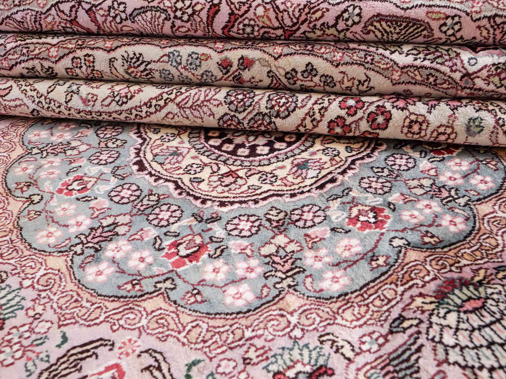 Seidenteppich - China Seide rund  - 300 x 300 cm - beige