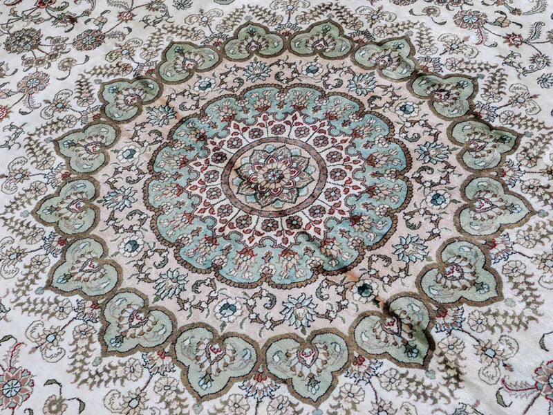 Seidenteppich - China Seide rund  - 303 x 303 cm - beige