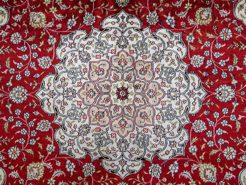 Tappeto di seta - seta cinese - 276 x 182 cm - rosso