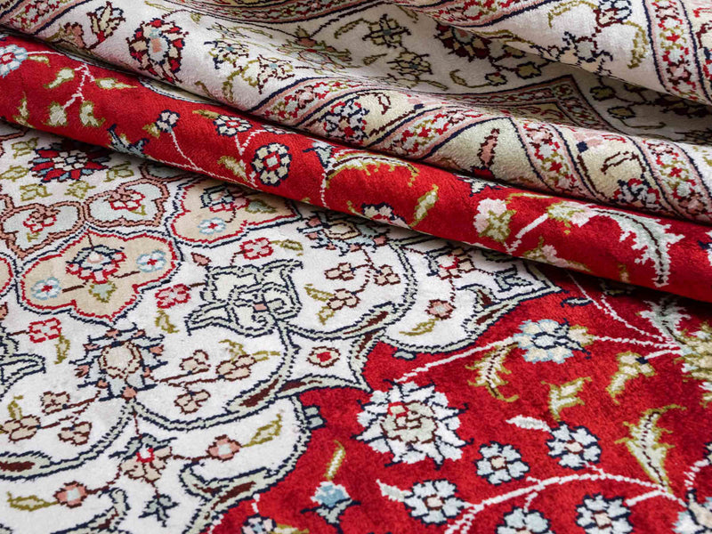 Tappeto di seta - seta cinese - 276 x 182 cm - rosso