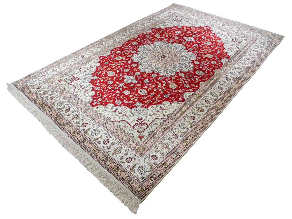 Tappeto di seta - seta cinese - 276 x 182 cm - rosso