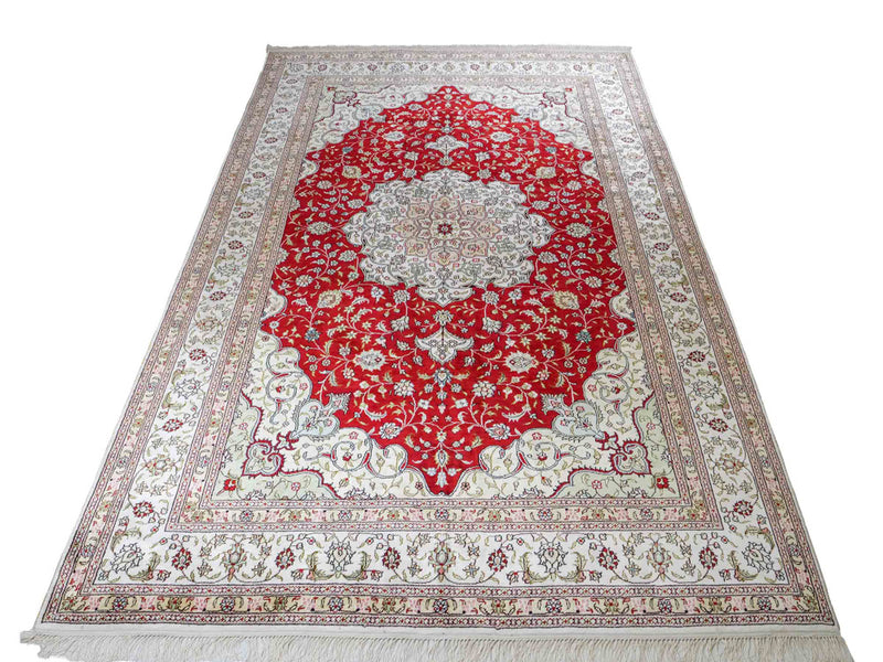 Tappeto di seta - seta cinese - 276 x 182 cm - rosso