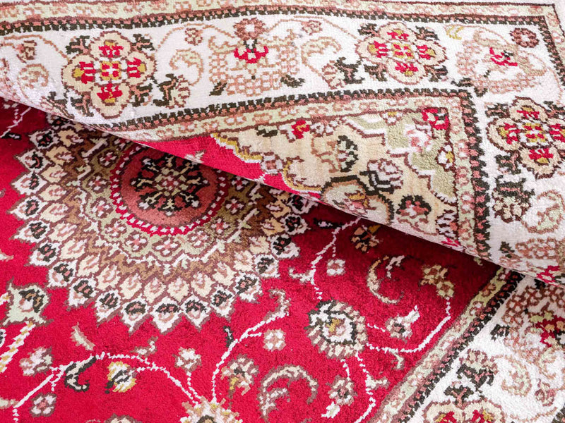 Tappeto di seta - seta cinese - 120 x 76 cm - rosso