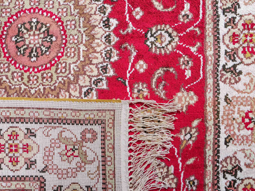 Tappeto di seta - seta cinese - 120 x 76 cm - rosso