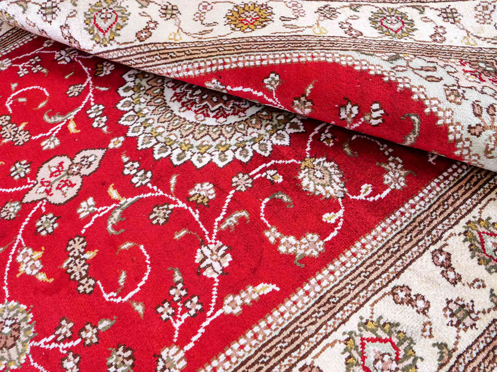 Tappeto di seta - seta cinese - 122 x 76 cm - rosso