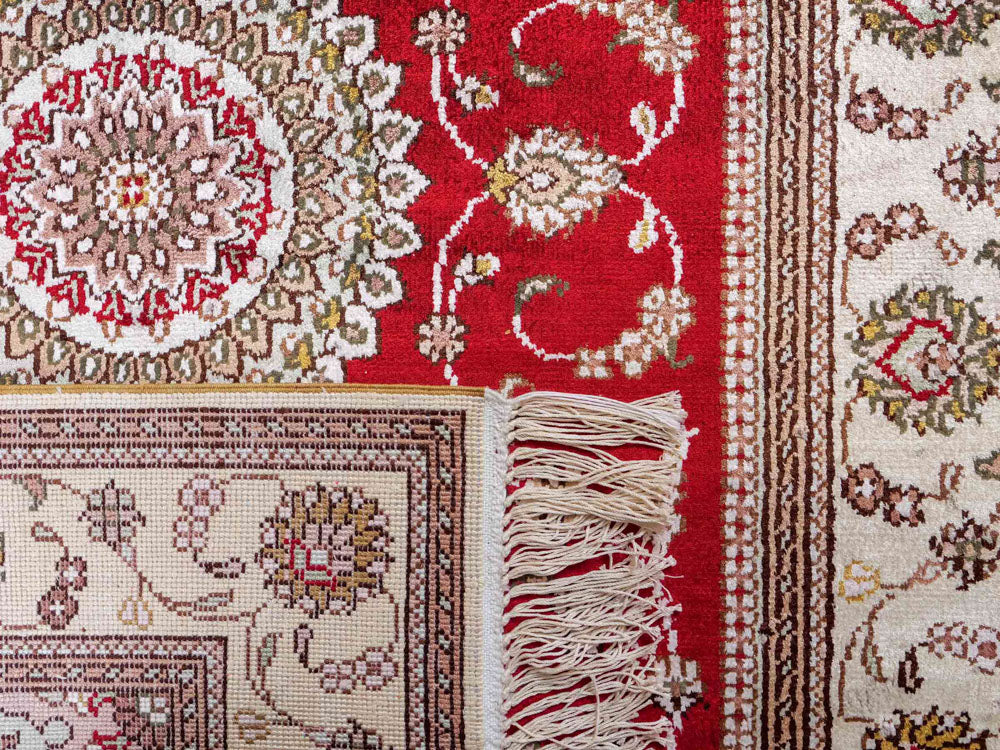 Tappeto di seta - seta cinese - 122 x 76 cm - rosso