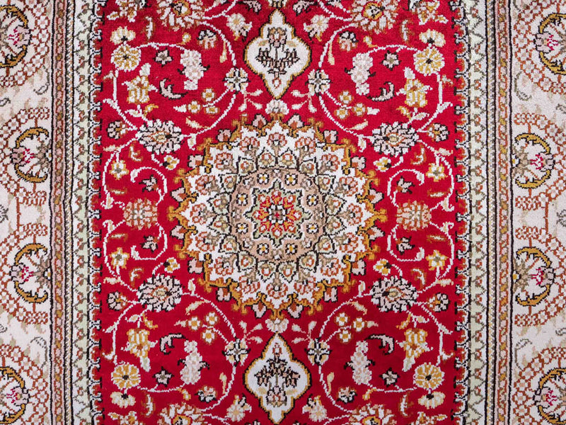 Tappeto di seta - seta cinese - 120 x 78 cm - rosso