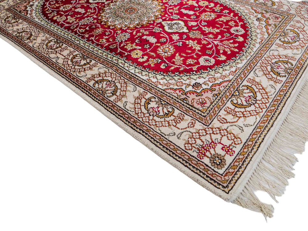 Tappeto di seta - seta cinese - 120 x 78 cm - rosso