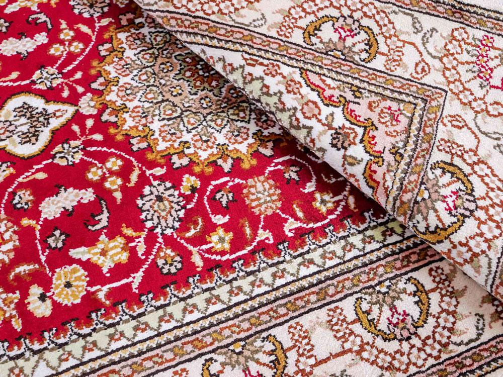 Tappeto di seta - seta cinese - 120 x 78 cm - rosso