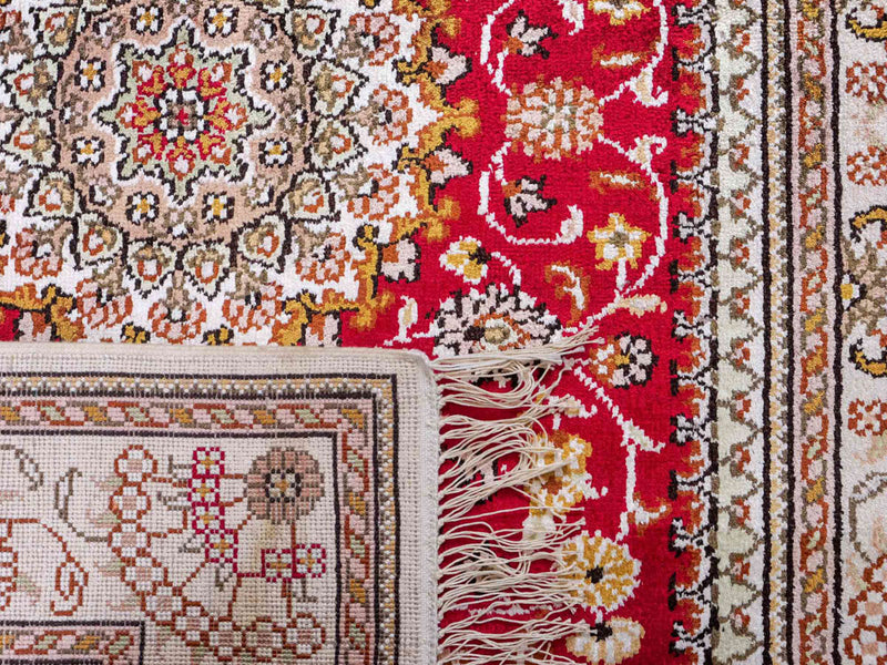 Tappeto di seta - seta cinese - 120 x 78 cm - rosso