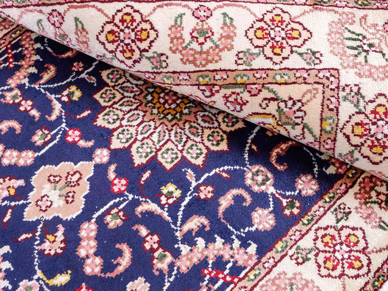 Seidenteppich - China Seide - 92 x 60 cm - dunkelblau