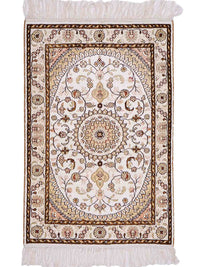 Tappeto di seta - seta cinese - 89 x 61 cm - crema