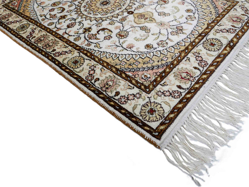 Tappeto di seta - seta cinese - 89 x 61 cm - crema