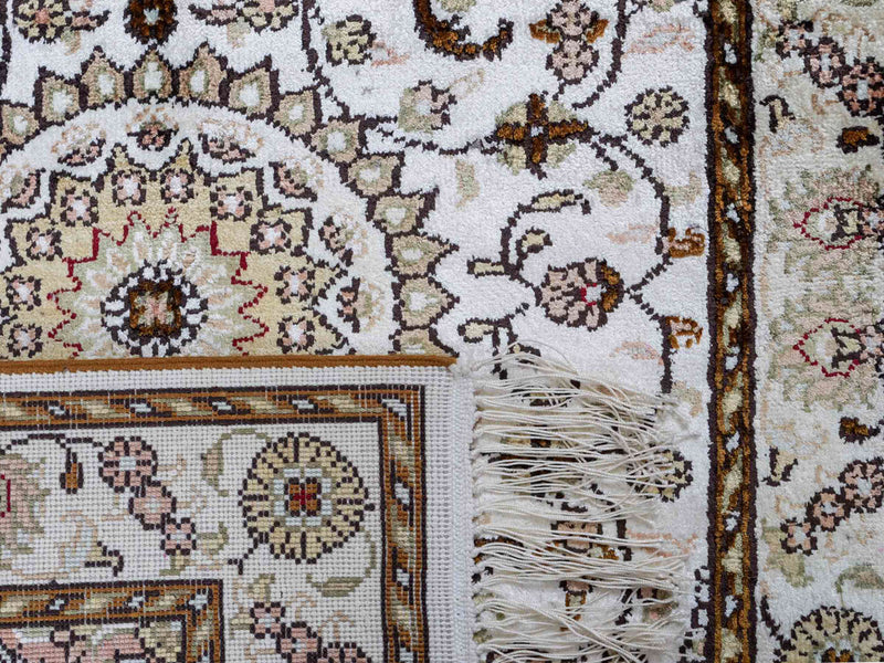 Tappeto di seta - seta cinese - 89 x 61 cm - crema