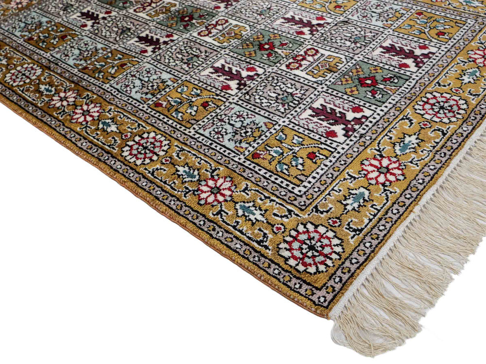 Tappeto di seta - seta cinese - 92 x 63 cm - multicolore