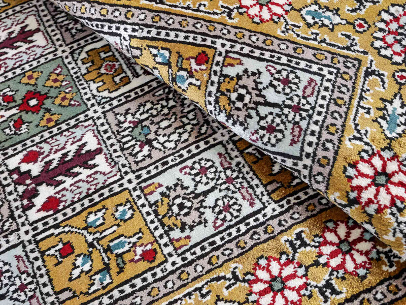 Tappeto di seta - seta cinese - 92 x 63 cm - multicolore