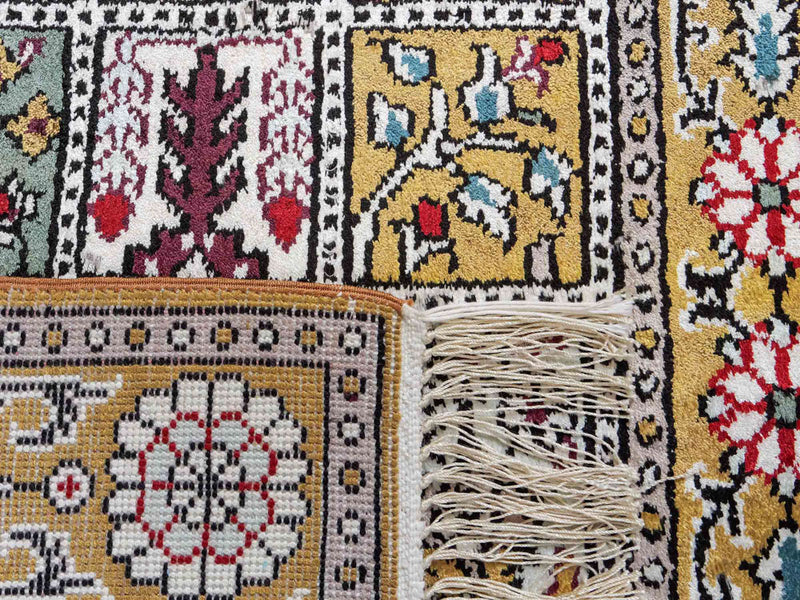 Tappeto di seta - seta cinese - 92 x 63 cm - multicolore