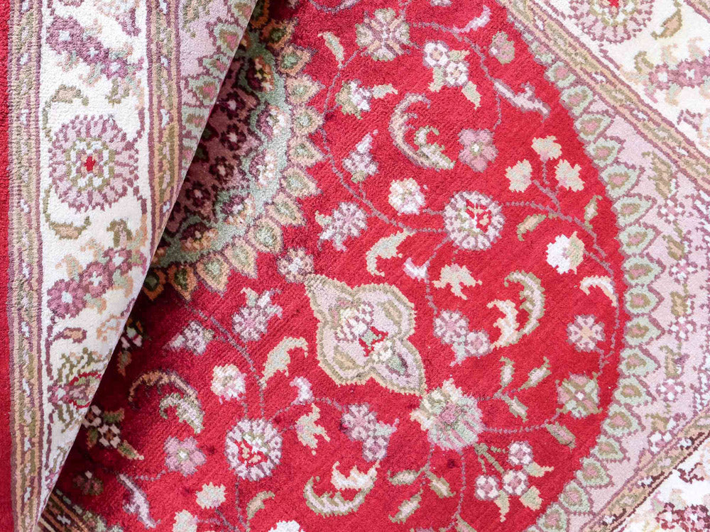 Tappeto di seta - seta cinese - 90 x 59 cm - rosso