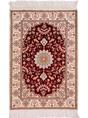 Tappeto di seta - seta cinese - 90 x 63 cm - blu scuro