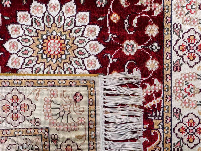 Seidenteppich - China Seide - 90 x 63 cm - dunkelblau