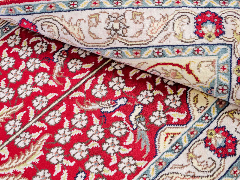 Tappeto di seta - seta cinese - 86 x 58 cm - rosso chiaro