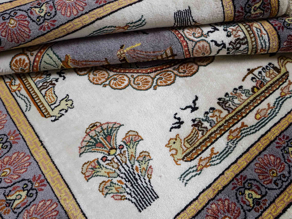 Seidenteppich - China Seide - 121 x 95 cm - beige