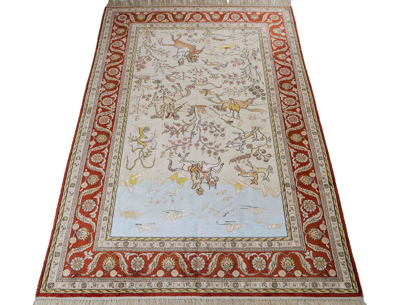 Seidenteppich - China Seide - 178 x 123 cm - beige